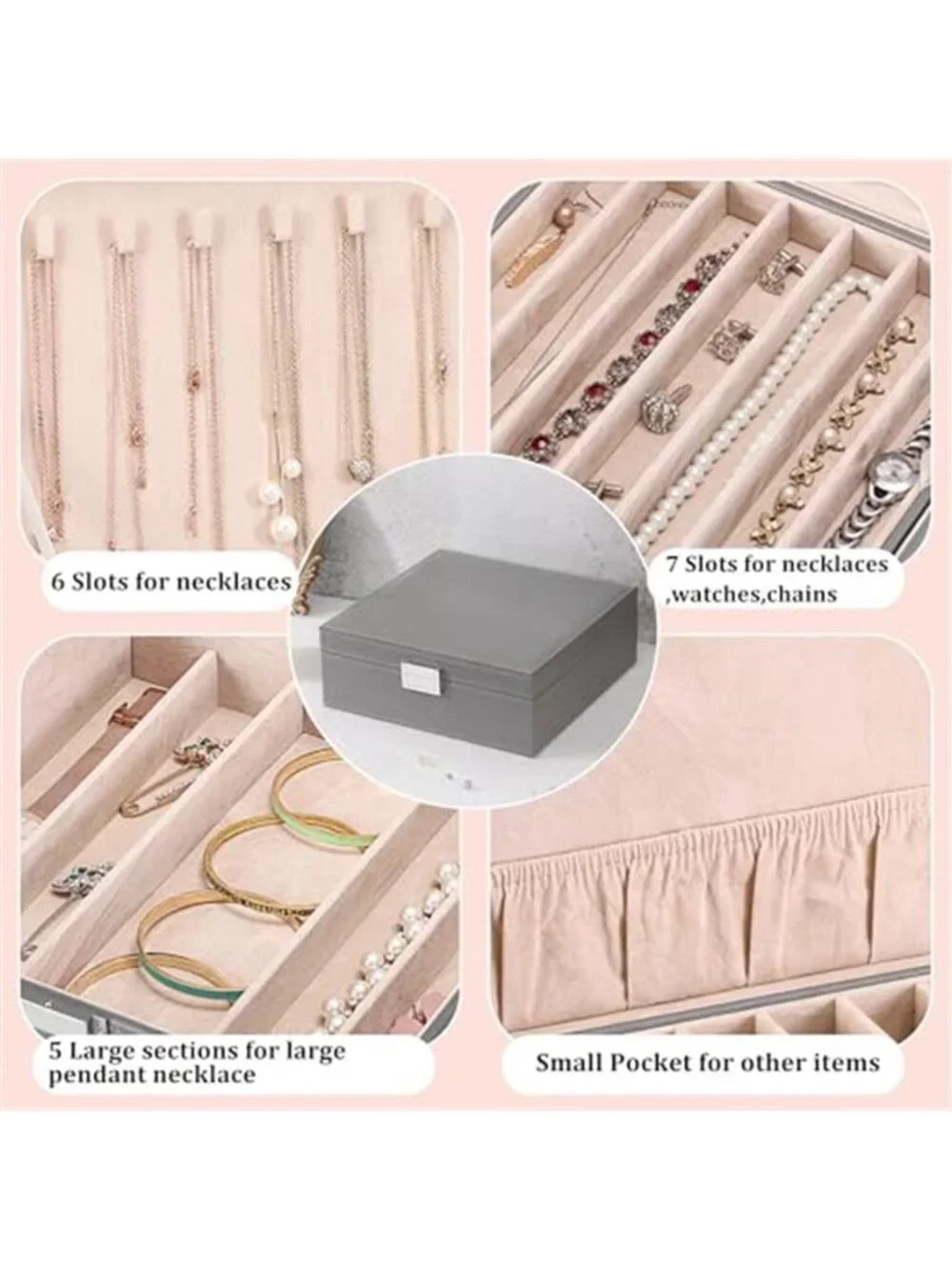 Jewelry Box Organizer, 2-Layer Necklace Organizer Box, Modern Style Necklace